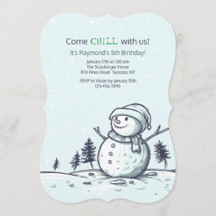 Snowman Birthday Invitation
