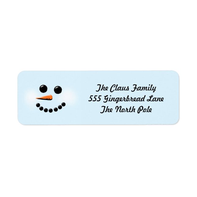 Snowman Blue And White Holiday Labels (Front)