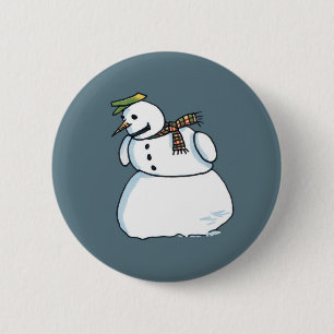 Snowman blue button