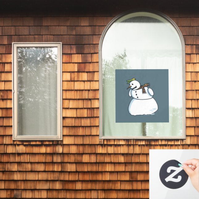 Snowman blue window cling (Home Window)