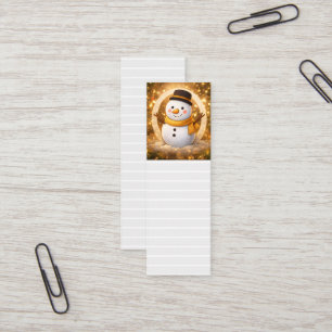 Snowman bookmark mini business card