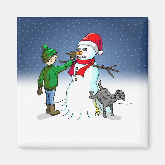 Snowman Building Magnet (Front)