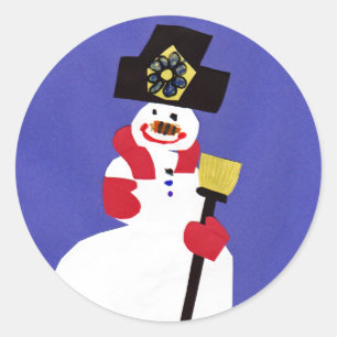 Snowman by VictoriaShaylee Classic Round Sticker