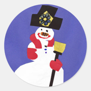 Snowman by VictoriaShaylee Classic Round Sticker