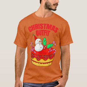 Snowman Cake Christmas Candy XMAS Bakery Baking Ba T-Shirt