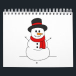 Snowman Calendar<br><div class="desc">A snowman wearing a top hat and red scarf.</div>