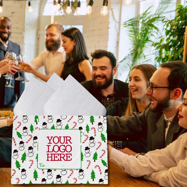 Snowman Candy Cane Christmas Tree Employee Large Gift Bag (Creator Uploaded)