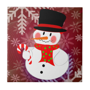 Snowman & Candycane Tile