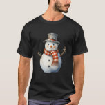 Snowman Carrot Nose Plaid Scarf Winter Christmas T-Shirt<br><div class="desc">Snowman Carrot Nose Plaid Scarf Winter Christmas</div>