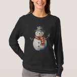 Snowman Carrot Nose Plaid Scarf Winter Christmas T-Shirt<br><div class="desc">Snowman Carrot Nose Plaid Scarf Winter Christmas</div>