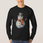 Snowman Carrot Nose Plaid Scarf Winter Christmas T-Shirt<br><div class="desc">Snowman Carrot Nose Plaid Scarf Winter Christmas</div>