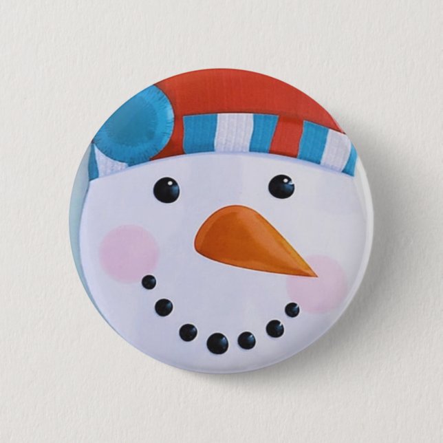 Snowman Carrot Nose Winter Christmas 6 Cm Round Badge (Front)