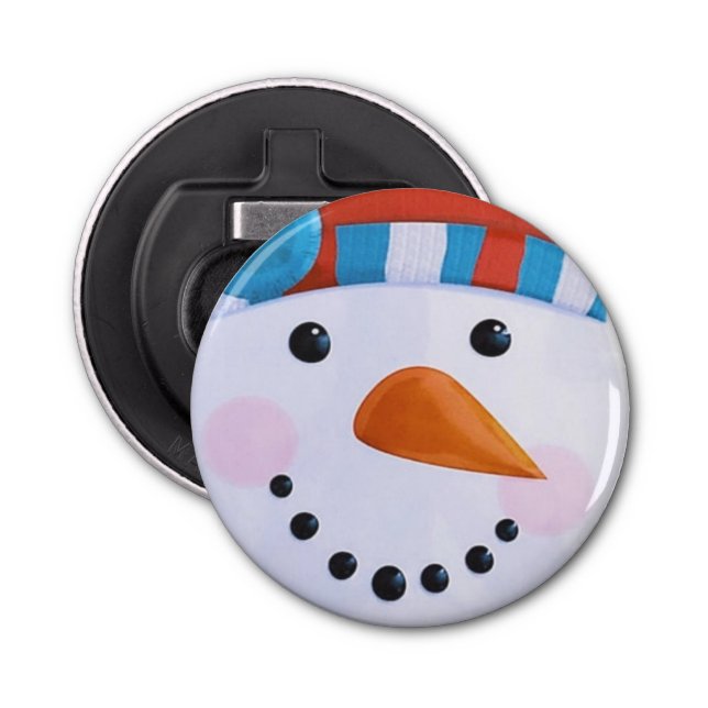 Snowman Carrot Nose Winter Christmas Bottle Opener (Front)