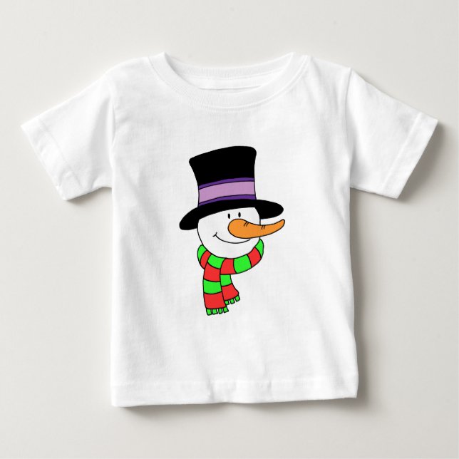 Snowman Cartoon Baby T-Shirt (Front)
