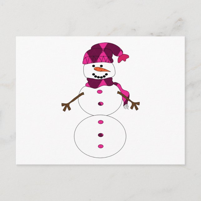 Snowman cartoon postcard (Front)