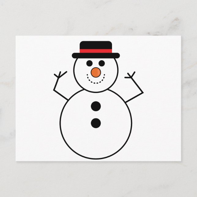Snowman Cartoon Postcard (Front)