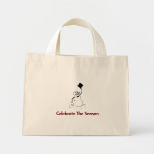 Snowman Celebrate The Season Mini Tote Bag