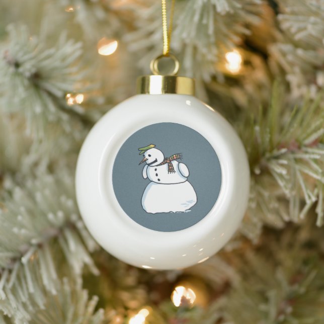 Snowman ceramic Christmas ball ornament (Tree)