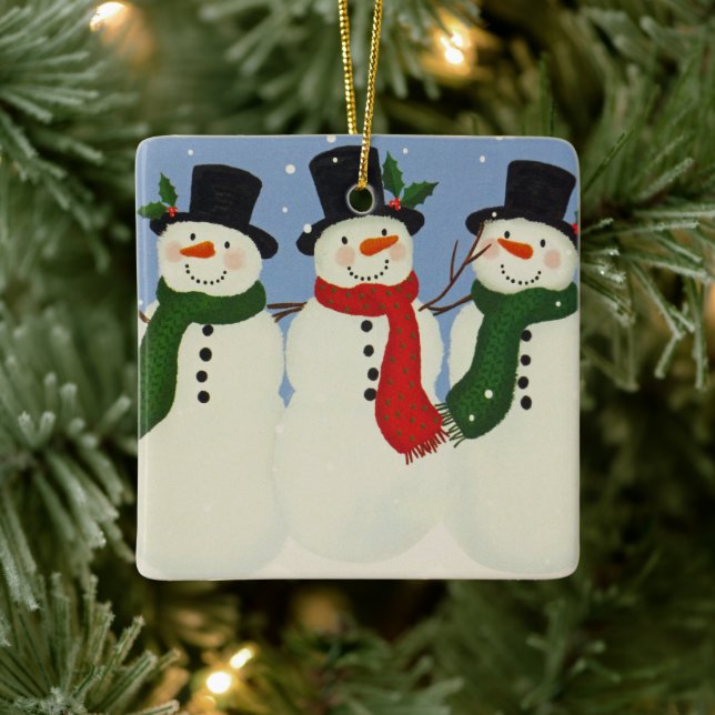 Snowman Ceramic Ornament (Tree)