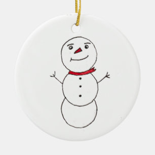 Snowman ceramic tree decoration
