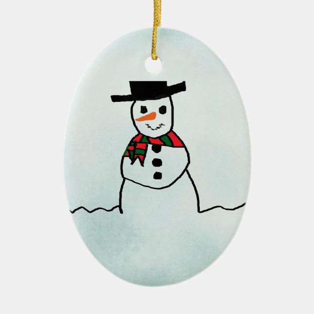 Snowman Ceramic Tree Decoration (Front)