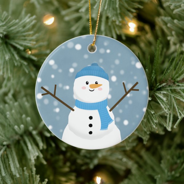 Snowman Ceramic Tree Decoration (Tree)