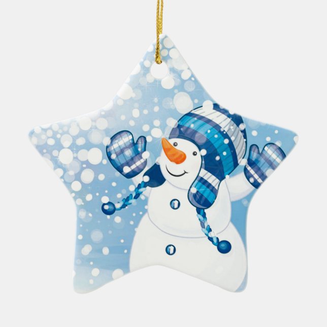 Snowman Ceramic Tree Decoration (Front)