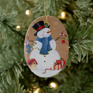 Snowman Ceramic Tree Decoration