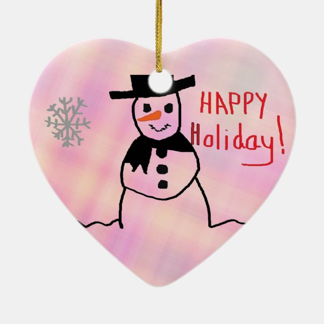 Snowman Ceramic Tree Decoration (Back)