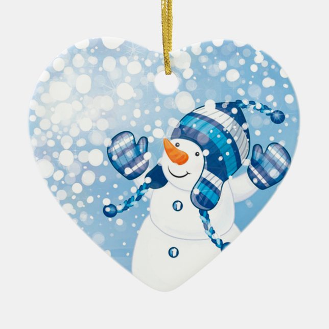 Snowman Ceramic Tree Decoration (Front)