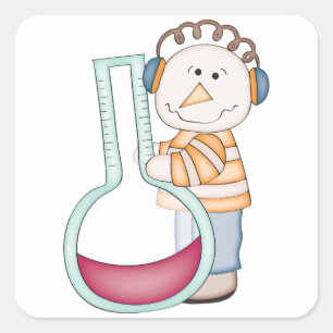 Snowman Checking The Temperature Square Sticker