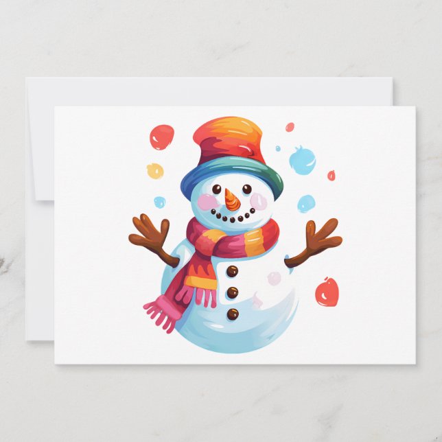 Snowman - Cheerful Snowman for Christmas Holiday (Front)