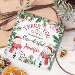 Snowman Christmas 1st Birthday Thank You Favour<br><div class="desc">Don't let the party end without saying 'Thank You' in the most delightful way! Grab our 'Snowman Christmas 1st Birthday Thank You Favour Tags'. Get yours today to add a special touch to your gifts and express your gratitude with style!</div>