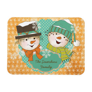 Snowman Christmas 2 Personalised Flexi Magnet