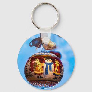 Snowman Christmas Ball Key Ring