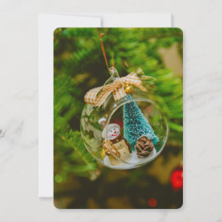 Snowman Christmas bauble Holiday Card