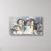 snowman Christmas canvas