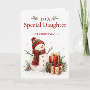 Snowman Christmas Card for Daughter
