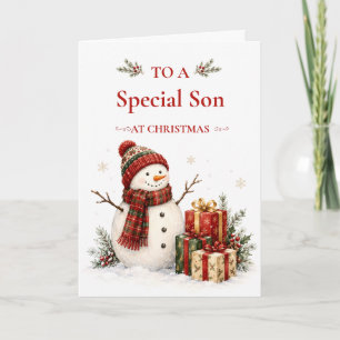 Snowman Christmas Card for Son