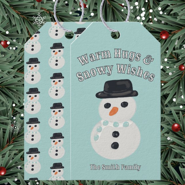 Snowman Christmas Card Gift Tags (Creator Uploaded)