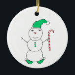Snowman Christmas  Ceramic Tree Decoration<br><div class="desc">Snowman</div>