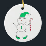 Snowman Christmas  Ceramic Tree Decoration<br><div class="desc">Snowman</div>