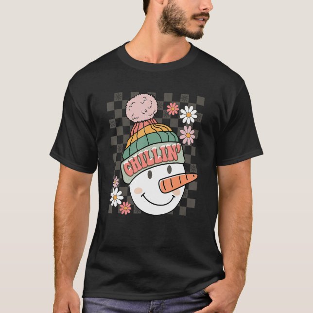 Snowman Christmas Chillin With My Snowmies Ugly T-Shirt (Front)