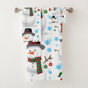 Snowman Christmas decoration Bath Towel Set