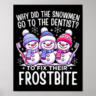 Snowman Christmas Dentist Dental Istant Xmas Poster