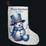 Snowman Christmas Elegant Winter Holidays<br><div class="desc">Snowman Christmas Elegant Winter Holidays Small Christmas Stocking. Unique,  beautiful,  stylish design. Easy to be personalised. Font style,  size and colours can be changed. Matching items are available.</div>