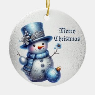 Snowman Christmas Elegant Winter Holidays Ceramic Tree Decoration