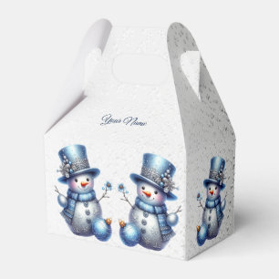 Snowman Christmas Elegant Winter Holidays Favour Box