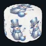 Snowman Christmas Elegant Winter Holidays Pouf<br><div class="desc">Snowman Christmas Elegant Winter Holidays pouf. Unique,  beautiful,  stylish design. Easy to be personalised. Font style,  size and colours can be changed. Matching items are available.</div>