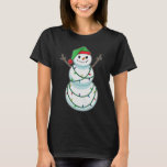 Snowman Christmas Fairy lights T-Shirt<br><div class="desc">This design is the perfect gift for a birthday,  Christmas and other celebrations. It is suitable for women,  men and kids.</div>
